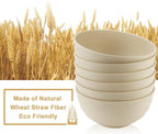 Wheat Straw Bowls 60 OZ Large Salad Bowl Set of 6, Microwave and Dishwasher - Image 3