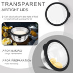 HaWare Mixing Bowls with Airtight Clear Lids, 6-Piece Stainless Steel Strong - Image 3
