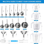 Measuring Cups and Spoons Set 26 Piece, 11 Stainless Steel Nesting Measuring - Image 2
