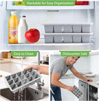 Silicone Ice Cube Tray with Locks Lids 4 Pack, Easy Release Flexible 15 Square - Image 6