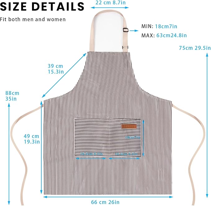 BeLuyi 2 Pack Adjustable Bib Apron - Image 2
