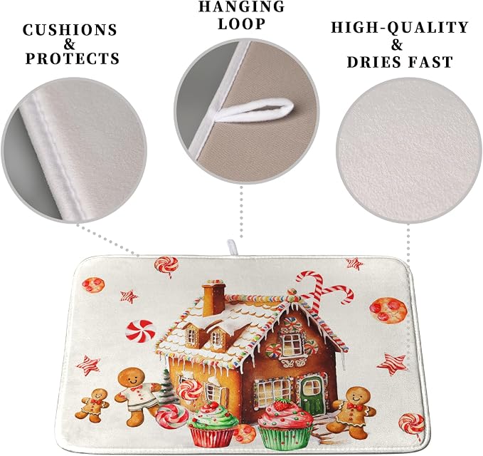 Christmas Gingerbread Man Drying Mat - Image 3