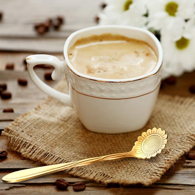Chengu 8 Pieces Flower Coffee Tea Spoons Stainless Steel Sugar Spoons Tea Party - Image 5