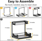 Ceetug Under Kitchen Sink Organizers and Storage Pull Out 2 Tier Metal Bathroom - Image 2