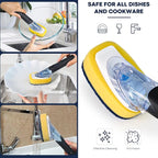 Dish Brush with Soap Dispenser Storage Set with 2 PCS Sponge Refills & Holder - Image 5