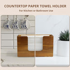 Paper Towel Dispenser Countertop, Acacia Wood Folded Paper Hand Towel Holder - Image 3