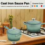 1 Qt & 2 Qt Saucepan Set, Leonyo Enameled Cast Iron Sauce Pan, Cast Iron Dutch - Image 5