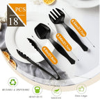 Mwellewm 18Pcs Serving Utensils, 8.5'' Plastic Serving Utensils Set, Disposable - Image 5