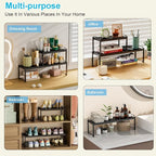 2 Pack Expandable Cabinet Countertop Shelves, Stackable Shelves Organizers - Image 9