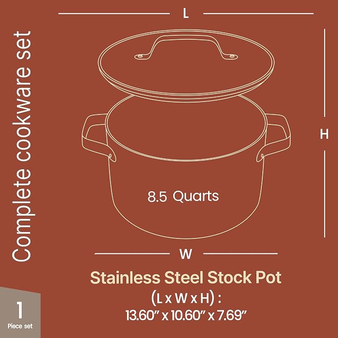 Bakken 8.5 Quart Ceramic Coated Stock Pot - Image 2
