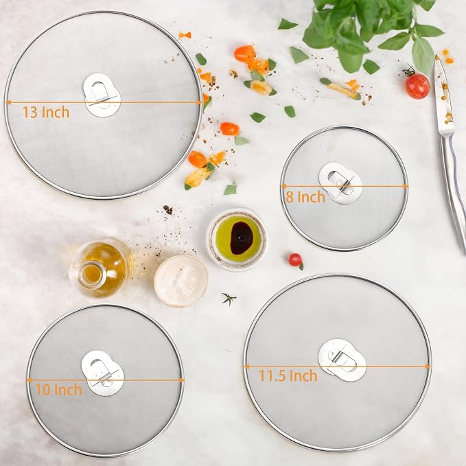 Nicunom 4 Pack Splatter Screen for Frying Pan, Kitchen Oil Splatter Guard Set - Image 3