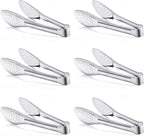 6 Pack Buffet Tongs, Stainless Steel Serving Tongs Serving Utensils 7Inch by Must-havesForYourKitchen