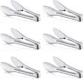 6 Pack Buffet Tongs, Stainless Steel Serving Tongs Serving Utensils 9Inch by Must-havesForYourKitchen