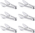 6 Pack Buffet Tongs, Stainless Steel Serving Tongs Serving Utensils 9Inch by Must-havesForYourKitchen