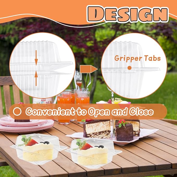 Jizvxe 50 Pcs Clear Plastic Take Out Containers, Disposable Clamshell Dessert - Image 4