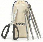 TECHEF Kitchen Shears With 2 Stainless Steel Tongs & Travel Bag, Dishwasher Safe by TECHEF
