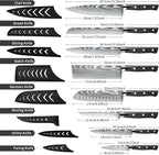 MDHAND Chef Knife Set with Roll Bag, High Carbon Stainless Steel Japanese - Image 2