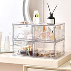 Stebopum 6 Pack Stackable Makeup Organizer, 4.4'' Tall Acrylic Bathroom Makeup - Image 5