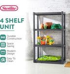 Sterilite 4-Pack 4 Shelf Unit, Heavy-Duty Shelving Storage and Utility Rack - Image 4