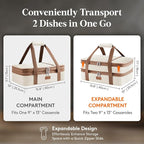Lifewit Insulated Double Decker Casserole Carrier, Expandable Lasagna Lugger - Image 2