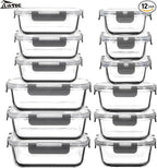 AILTEC 12 Pack Glass Food Storage Containers by AILTEC