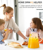 LUNA&MANTHA Glass Pitcher, 2 Liter 68oz Water Pitcher - Image 7