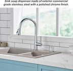 Soap Dispenser for Kitchen Sink Chrome, Sink Soap Dispenser Stainless Steel - Image 3