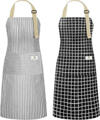 NLUS 2 Pack Kitchen Cooking Aprons, Adjustable Bib Waterproof Chef Apron by NLUS