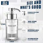 Glass Foaming Hand Soap Dispenser, 10 oz Easy Refill Glass Soap Dispenser - Image 2