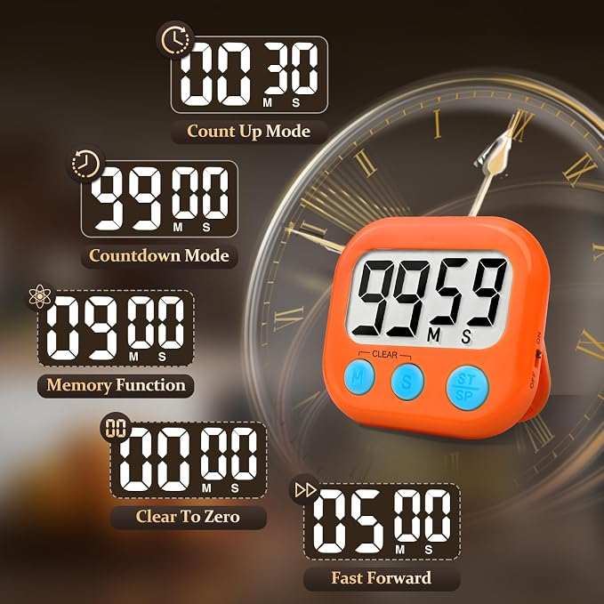 12 Pack Digital Kitchen Timer Small Classroom Timers - Image 7