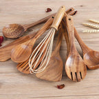 Kitchen Utenails Set with Holder, Kitchen Wooden Utensils - Image 6