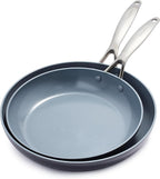 GreenPan Valencia Pro Ceramic Nonstick 10” & 12” Frying Pan Skillet Set by GreenPan
