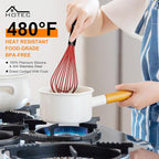 HOTEC 4 Pieces Silicone Whisks Set, Wire Balloon Whisks Egg Beater, Non-slip - Image 4