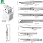 FULLHI 14pcs Knife Block Set, Dishwasher Safe Kitchen Knife Set - Image 2