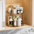 LAMU 2 Tier Lazy Susan Turntable Organizer 10.6'' Rotating Spice Rack - Image 5