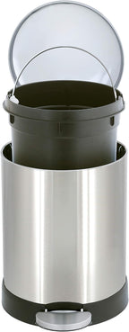 Glad Small Trash Can, 1.2 Gallon | Round Stainless Steel Garbage Bin - Image 4