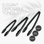 Plasticpro Heavy Duty Reusable Black Serving Tongs Combo Set - Image 4