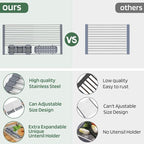 BBXTYLY Expandable Roll Up Dish Drying Rack Up to 22.8''with 2 Storage Baskets - Image 4