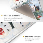Winter Dish Drying Mat 18 x 24 Inch Xmas Snowman Pattern Dish Drying Pad - Image 3