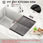 MERRYBOX Roll Up Over The Sink Dish Drying Rack Silicone Wrapped Foldable - Image 2