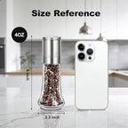 Aelga Salt and Pepper Grinder Set - 4oz Glass Manual Pepper Mill - Image 4