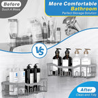 EUDELE Shower Caddy 2 Pack, Adhesive Shower Organizer - Image 3
