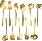 Lazycorner Cooking Utensil Set 11 Pcs Stainless Steel Kitchen Utensils Set Wok by Lazycorner
