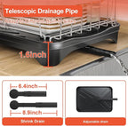 2-Tier Dish Drying Rack for Kitchen Counter, 304 Stainless Steel - Image 5