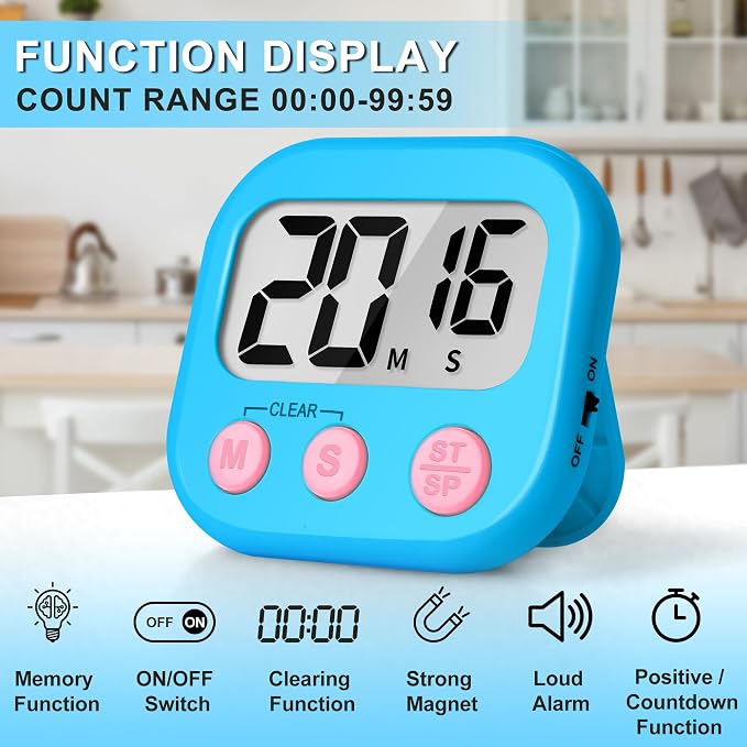 ZILLEEN Classroom Timer for Kids Teachers 6 Pack Digital Timers - Image 4