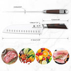 imarku Japanese Santoku Knife 7 Inch, Ultra Sharp Chef Knife, PakkaWood - Image 4