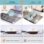 Ohuhu Roll Up Dish Racks, 16.5" L x 13" W Over The Sink Dish Drainer Drying - Image 4