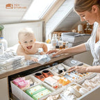 Cotton Linen Drawer Organizer for Baby Clothes, Premium Foldable Storage Bins - Image 4