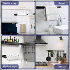 Paper Towel Holder, Self Adhesive or Drilling Paper Towel Holder Under Cabinet - Image 2