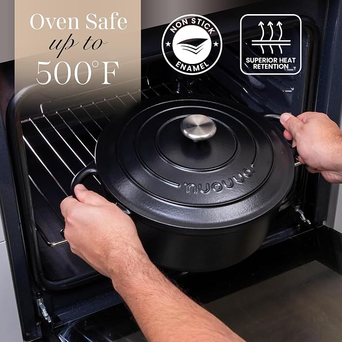 Cast Iron Pot with Lid – Non-Stick Ovenproof Enamelled Casserole Pot, Oven Safe - Image 5